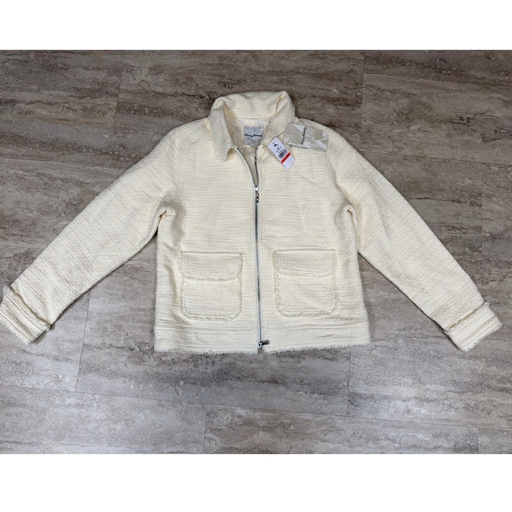 Tommy Bahama Boucle Bomber Jacket XS NEW